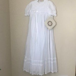 Little Things Mean a Lot Christening Baptism  Gown w Bonnet NEW w TAGS